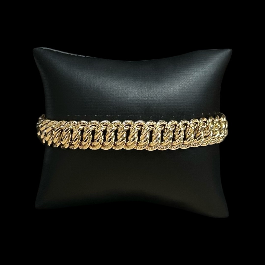 BRACELET MAILLE AMÉRICAINE LISSE -12MM- OR 18k