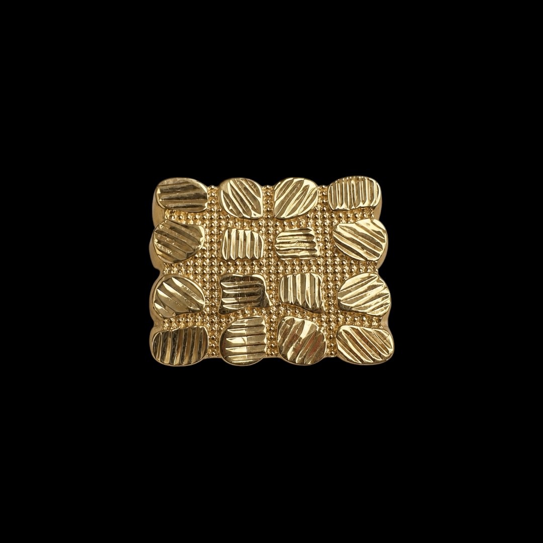CHEVALIÈRE RECTANGLE NUGGET OR 18K