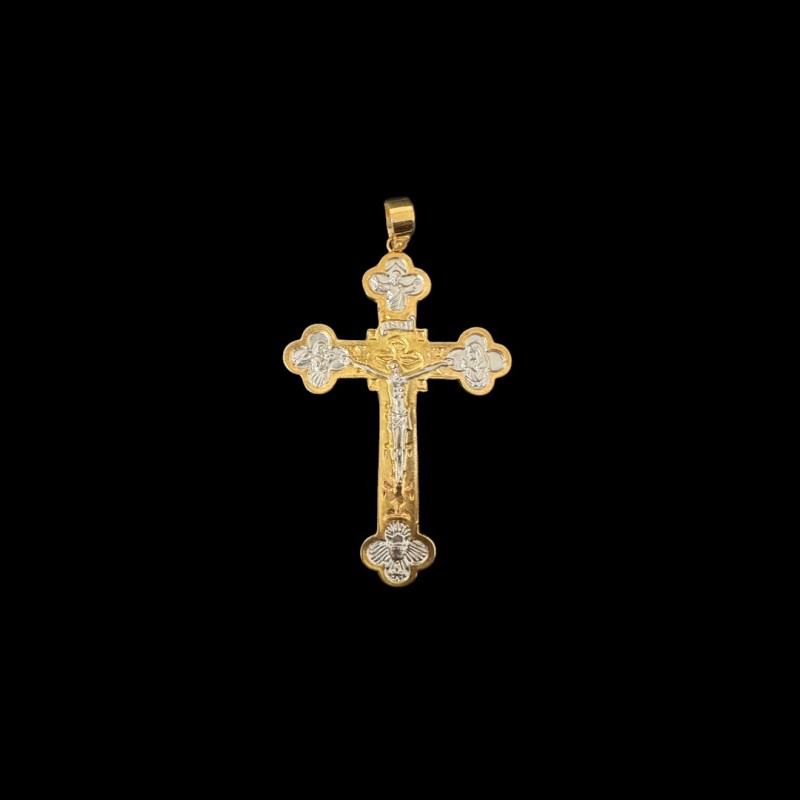 PENDENTIF CROIX PIERRE OR 750/ml
