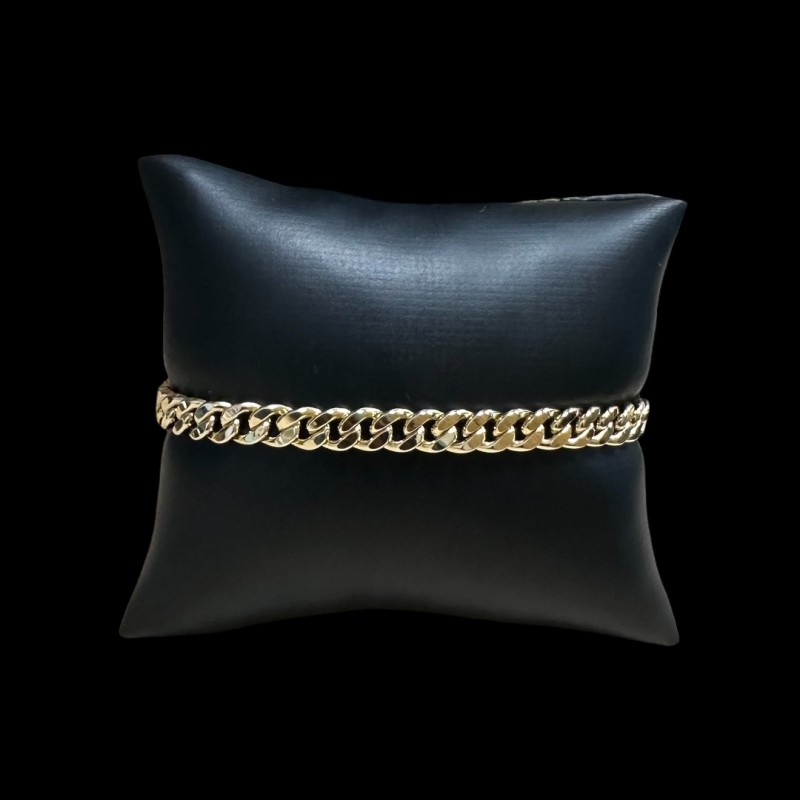 BRACELET MAILLE GOURMETTE - 7MM- OR 18K