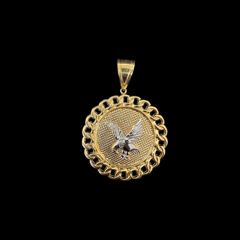 PENDENTIF CERCLE AIGLE OR 750/ml