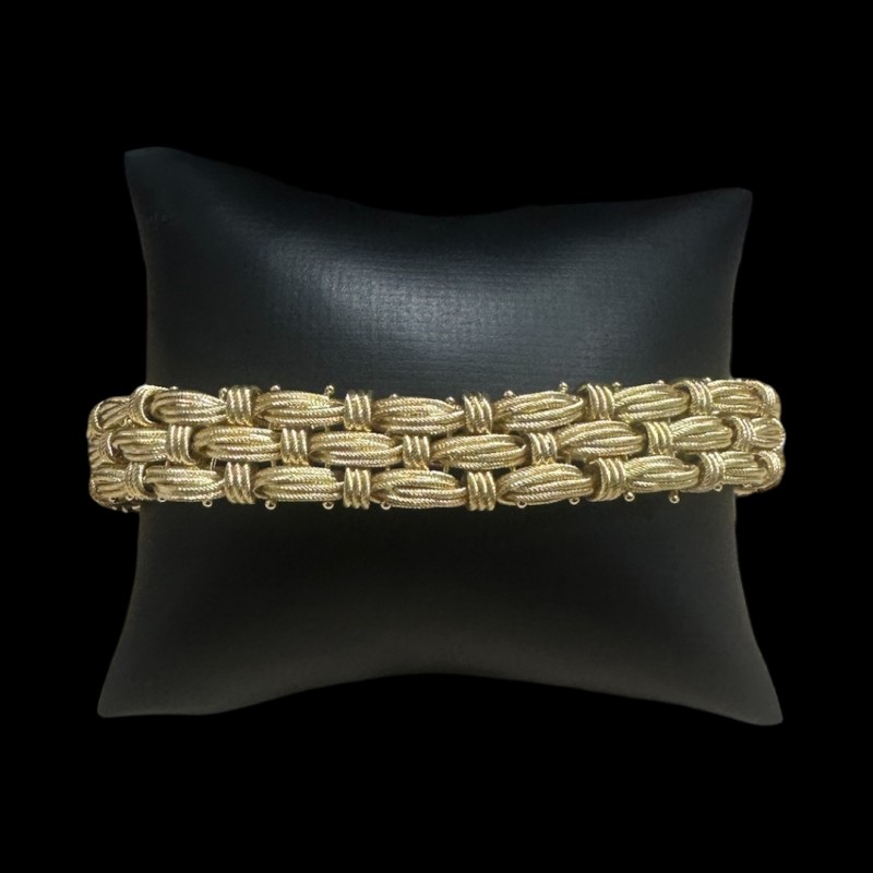 BRACELET MAILLE BAMBOO OR 18k