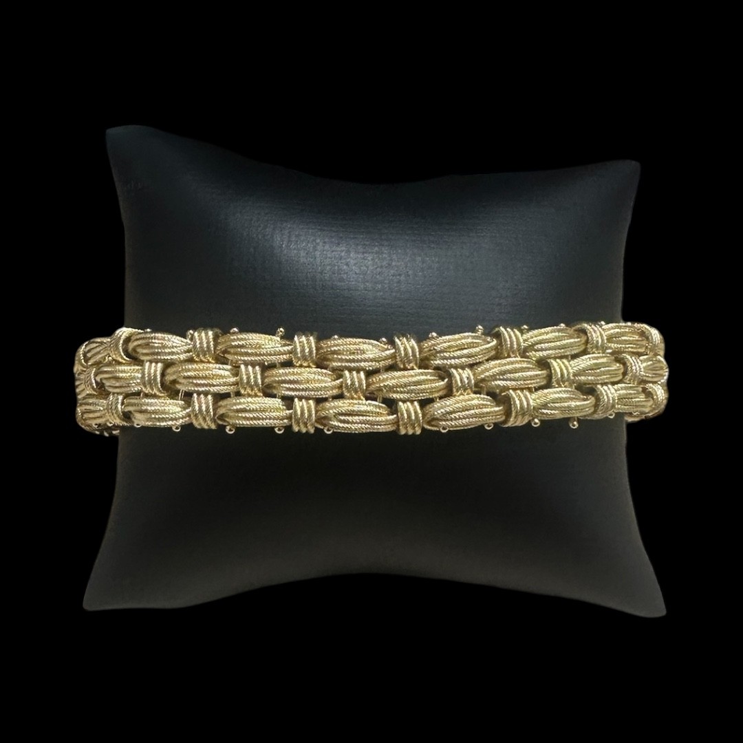 BRACELET MAILLE BAMBOO OR 18k