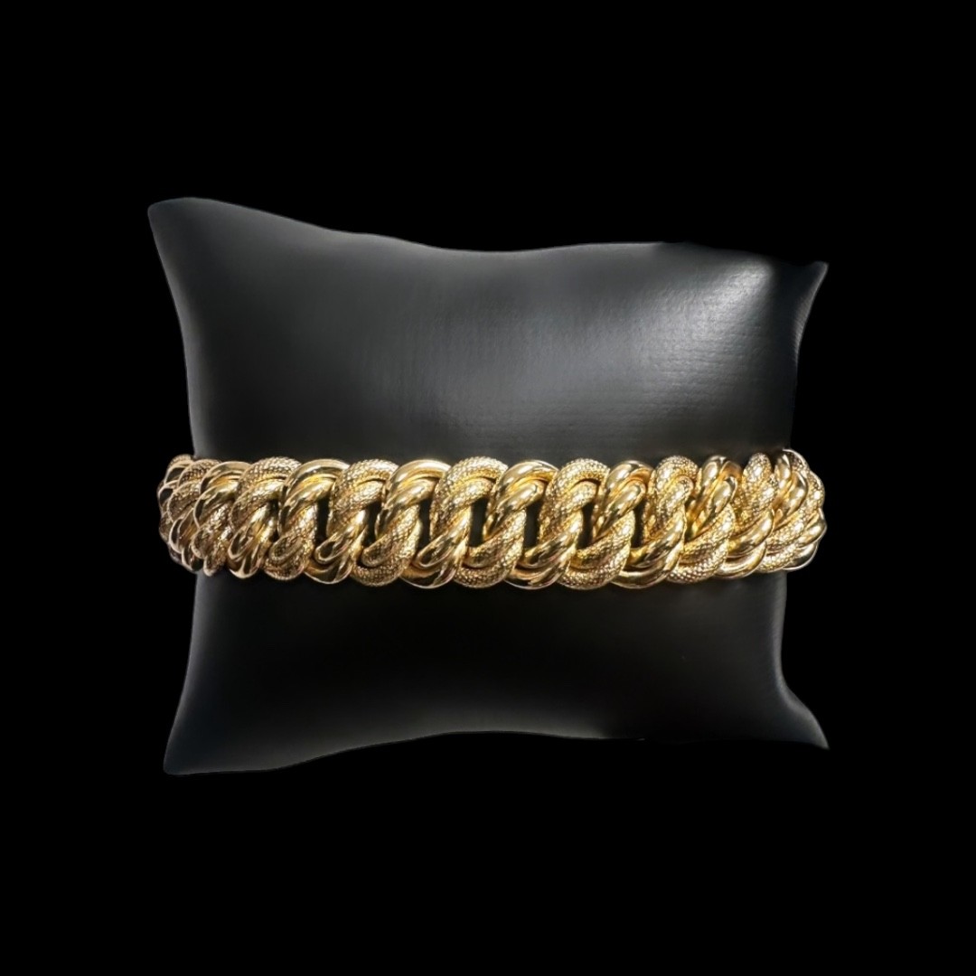 BRACELET MAILLE AMERICAINE -14MM- OR 18K