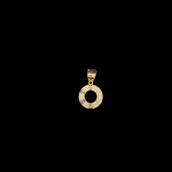 PENDENTIF CERCLE PIERRE OR 750/ml