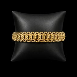 BRACELET MAILLE AMÉRICAINE DIAMOND CUT - 13MM- OR 18K