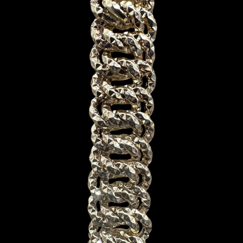 BRACELET MAILLE AMÉRICAINE DIAMOND CUT - 13MM- OR 18K