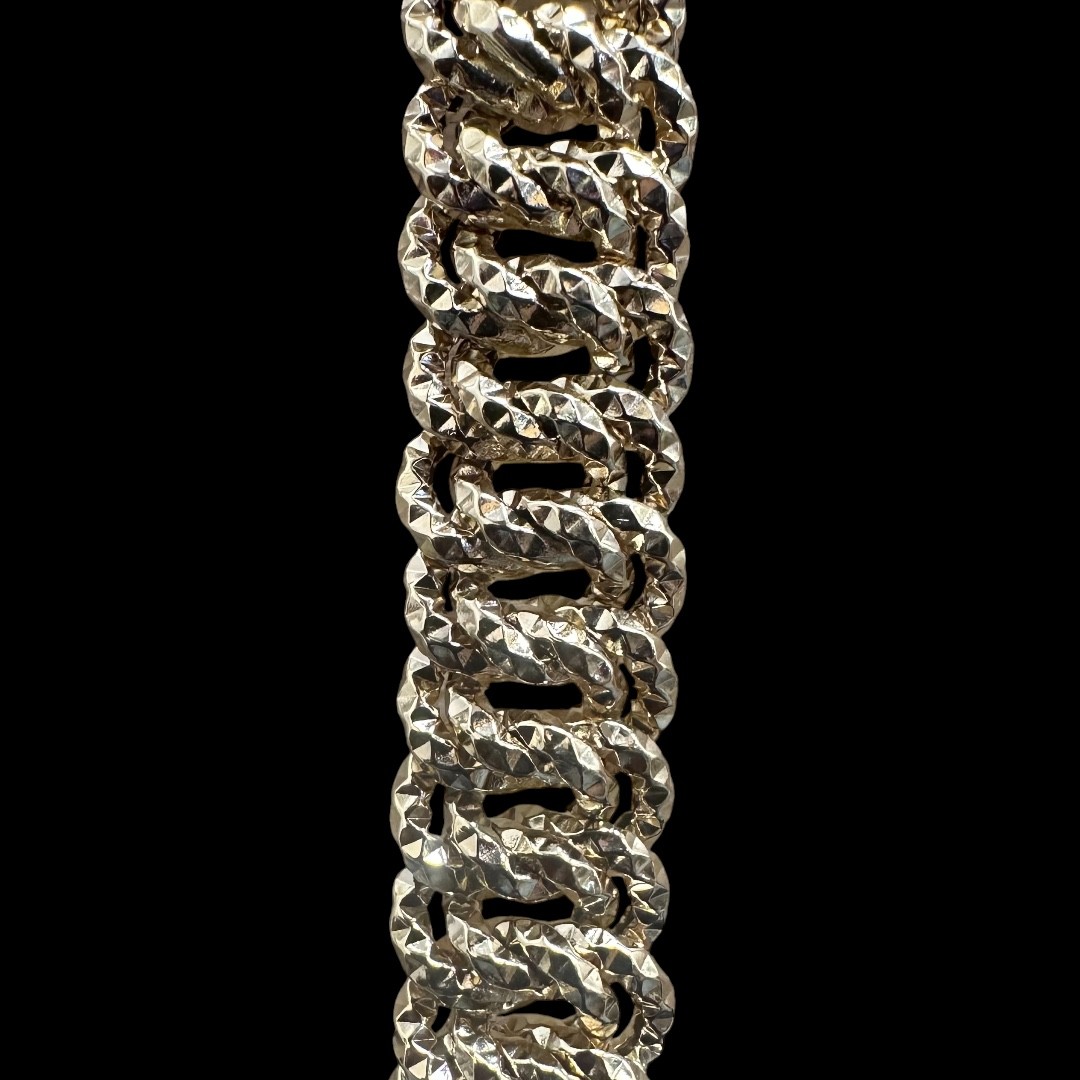 BRACELET MAILLE AMÉRICAINE DIAMOND CUT - 13MM- OR 18K