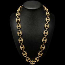COLLIER MAILLE CAFÉ -20MM- OR 18K
