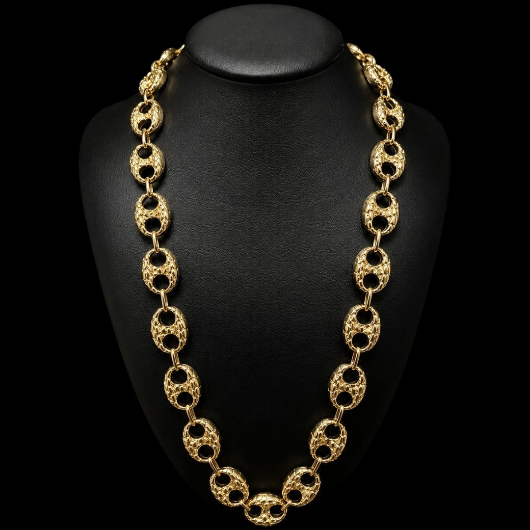 COLLIER MAILLE CAFÉ -20MM- OR 18K
