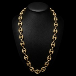 COLLIER MAILLE CAFÉ -15MM- OR 18K