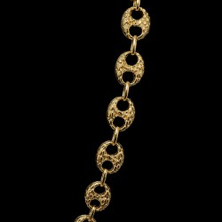 COLLIER MAILLE CAFÉ -15MM- OR 18K