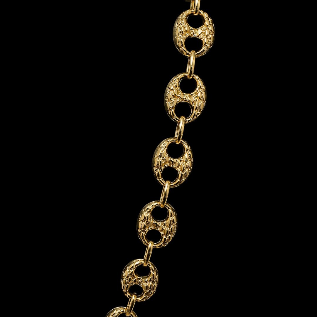 COLLIER MAILLE CAFÉ -15MM- OR 18K