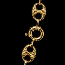COLLIER MAILLE CAFÉ -15MM- OR 18K