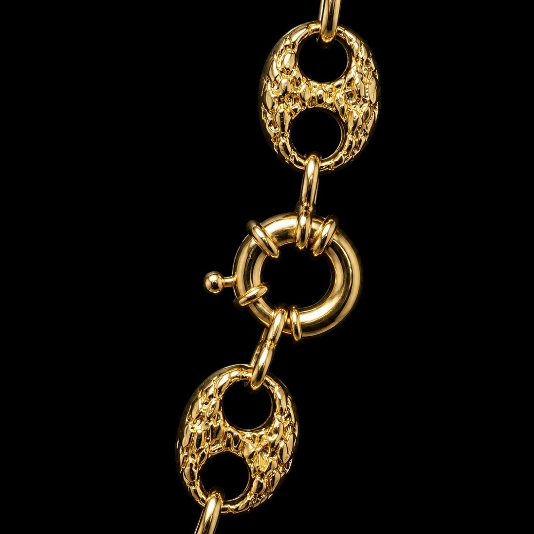 COLLIER MAILLE CAFÉ -15MM- OR 18K