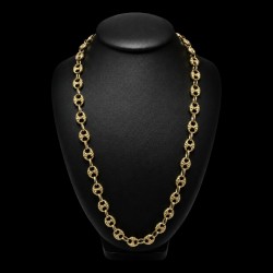 COLLIER MAILLE CAFÉ -13MM- OR 18K