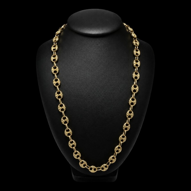 COLLIER MAILLE CAFÉ -13MM- OR 18K