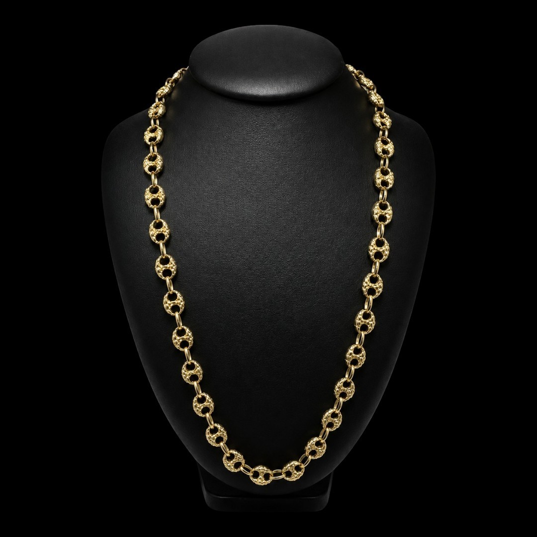 COLLIER MAILLE CAFÉ -13MM- OR 18K