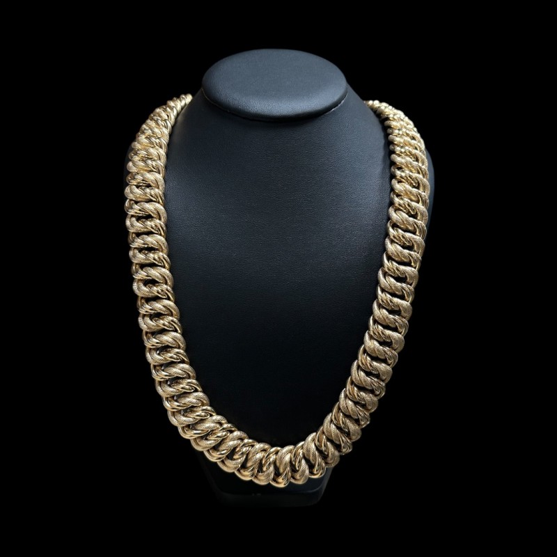 COLLIER MAILLE AMÉRICAINE -23MM- OR 18K