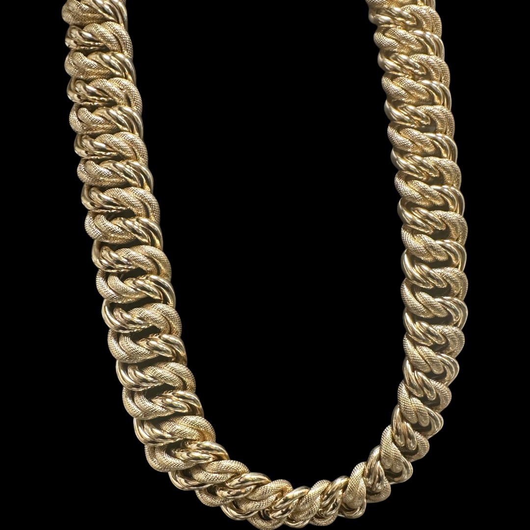COLLIER MAILLE AMÉRICAINE -23MM- OR 18K