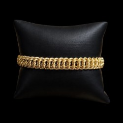 BRACELET MAILLE AMÉRICAINE LISSE -12MM- OR 18K