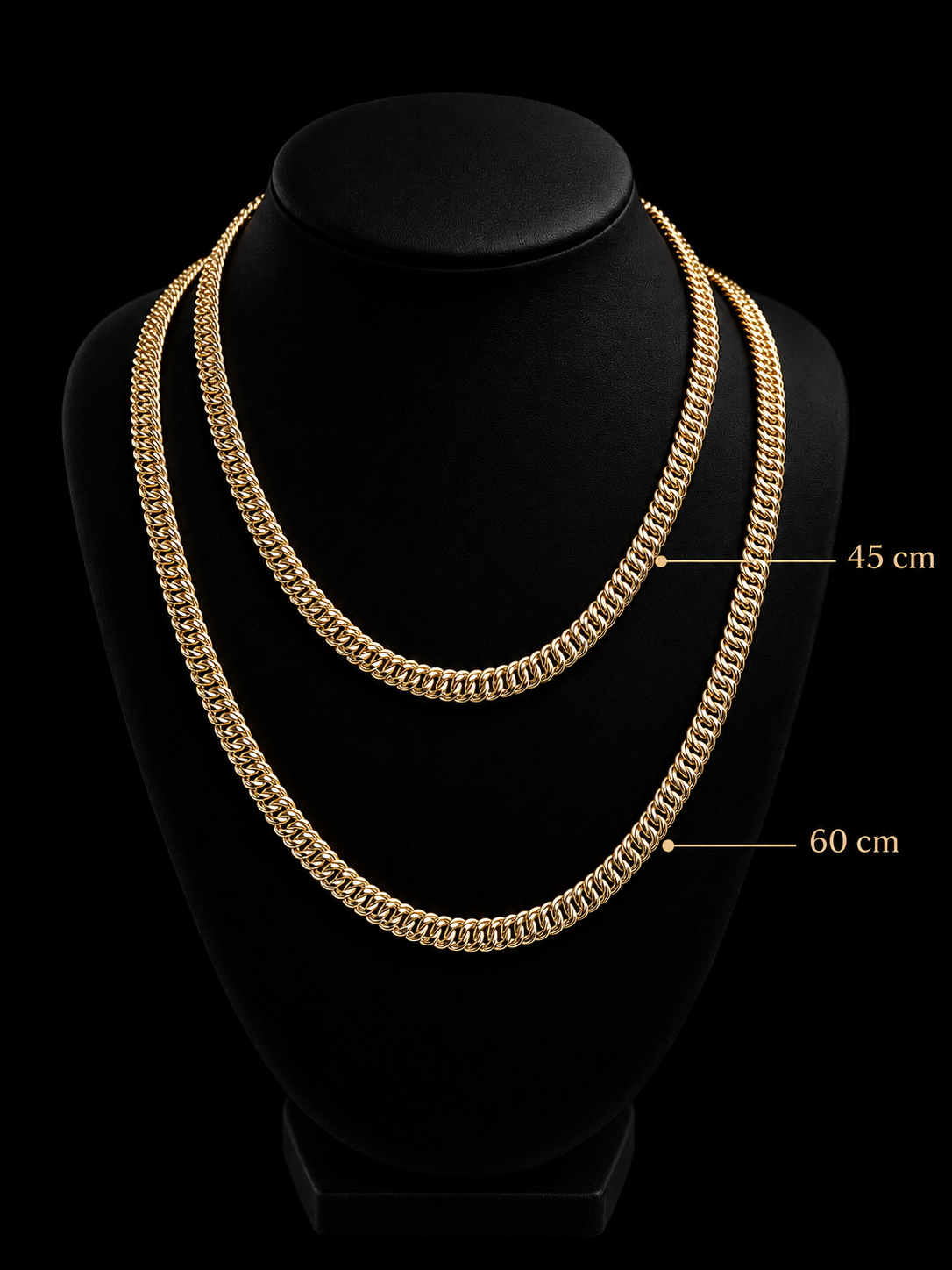 COLLIER MAILLE AMÉRICAINE LISSE -8MM- OR 18K