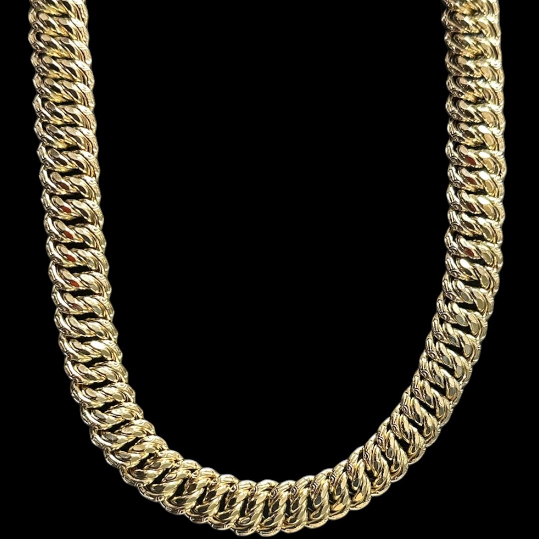 COLLIER MAILLE AMÉRICAINE LISSE -14MM- OR 18K