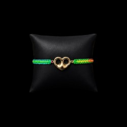 BRACELET FIL MAILLE CAFÉ COEUR OR 18K