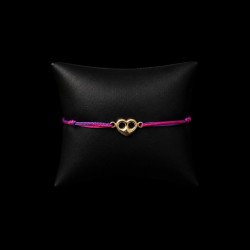 BRACELET FIL CAFÉ COEUR OR 18K