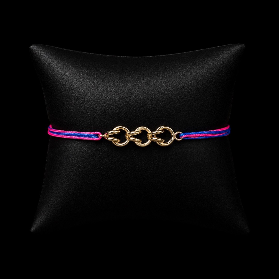BRACELET MULTIFILS GROS SIROP LISSE OR 18K
