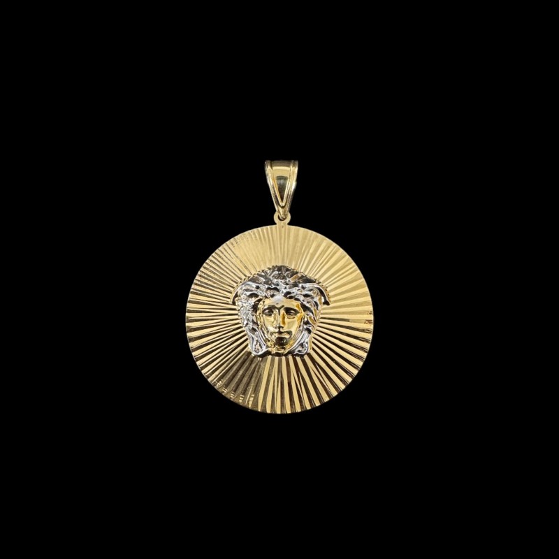 PENDENTIF CERCLE MEDUSA  2 OR - OR 750/ml