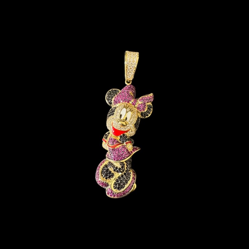PENDENTIF PIERRE SOURIS FEMME OR 750/ml