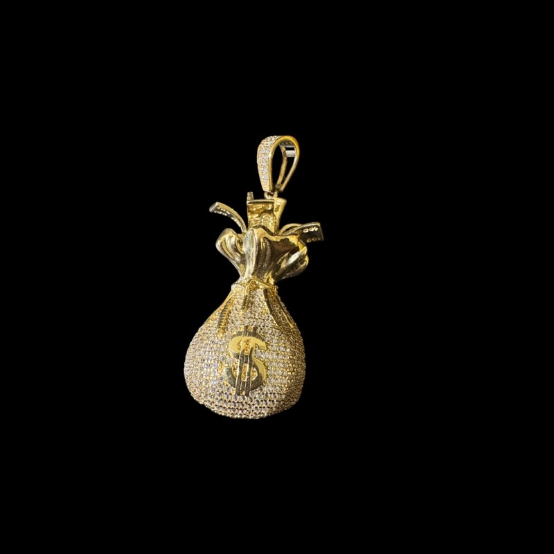 PENDENTIF PIERRE SAC DOLLAR OR 750/ml