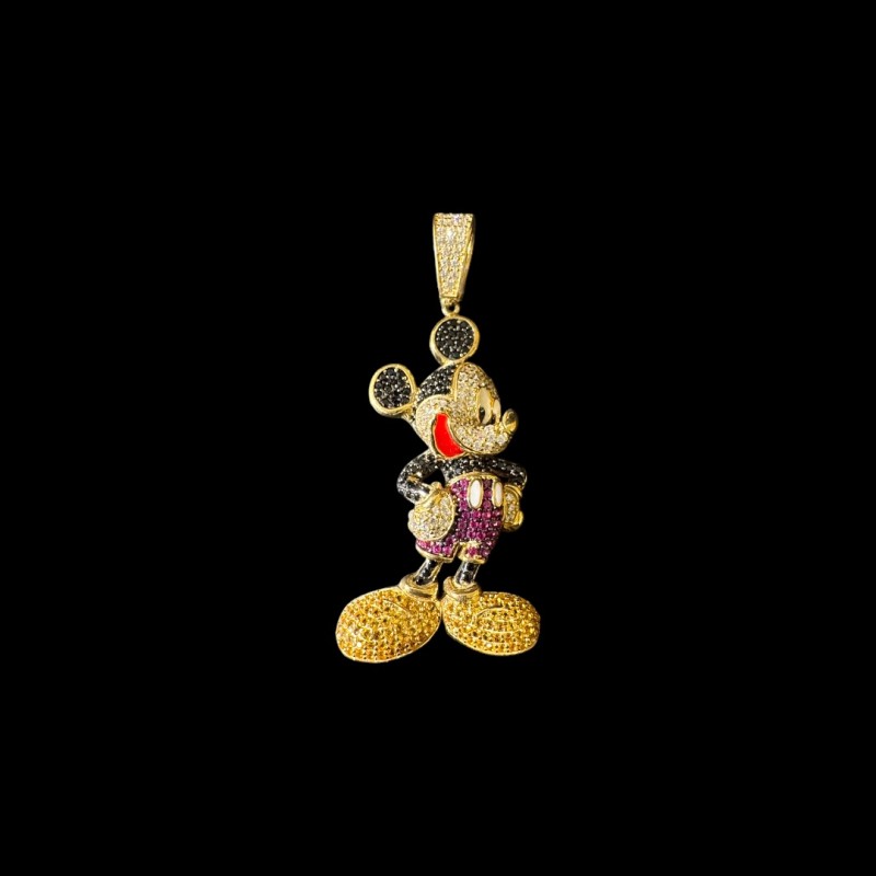 PENDENTIF PIERRE SOURIS HOMME OR 750/ml