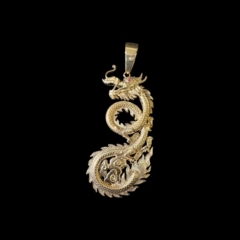 PENDENTIF PIERRE DRAGON OR 750/ml